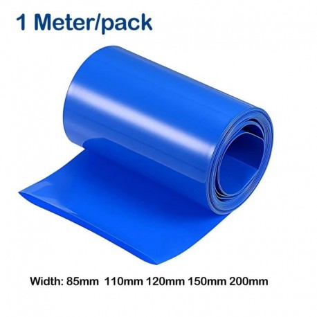 Belső átmérő: 110 mm - 1 m/csomag PVC hőre zsugorodó cső kék zsugor szigetelt zsugorcső 18650 akkumulátorcsomagok