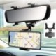 Fekete szín - Autós visszapillantó tükörre szerelhető autós telefon tartó Navigációs GPS állvány Összehajtható