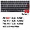 Szín: EU Air 13 Pro 14 16 - Billentyűzet borító Macbook Air 13 M2 Pro 13 M1 Pro 14 16 Max szilikonvédő bőrtokhoz A2337