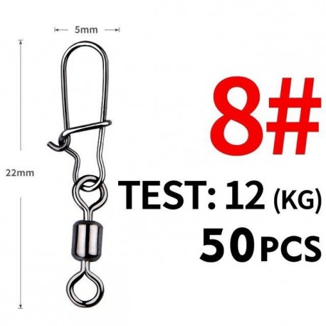 Szín: 8-as méret 22mm 12kg - MEREDITH csuka horgász kiegészítők csatlakozó 50 db tüskecsapágy gördülő forgatható