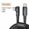 Szín: 100W - Toocki 100 W USB C - USB C kábel 90 fokos iPad MacBook Pro Xiaomi Samsung Huawei gyorstöltő C típusú