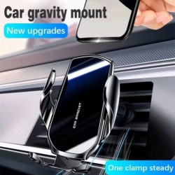 Fekete szín - Új Mirror autós mobiltelefon-tartó Navigációs gravitációs érzékelős levegőkimeneti klip univerzális
