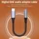 Szín: Szürke - Typec adapter mobil élő közvetítéshez csúcskategóriás Dac dekódoló kör alakú lyuk 3 5 mm-es