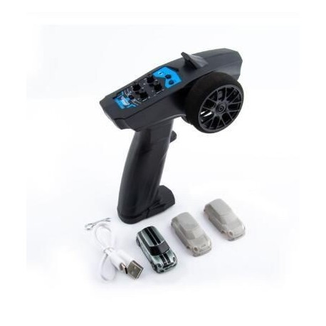Szín: TX-el Sötétzöld - Mini Turbo Racing 1:76 Színes RC autó Led lámpákkal 2.4G Rádió Távirányító Autós Verseny