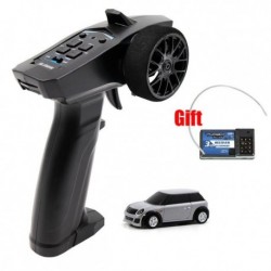 Szín: szürke készlet - Mini Turbo Racing 1:76 Színes RC autó Led lámpákkal 2.4G Rádió Távirányító Autós Verseny