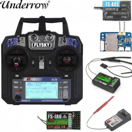Szín: Mode2 i6 iA6-tal - FlySky FS-i6 2.4G 6CH AFHDS RC adó FS-iA6 FS-iA6B vevővel Repülőgép Heli UAV Multicopter Dronehoz