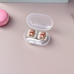 Szín: 5 - Rajzfilm Animal Bear kontaktlencse tok női aranyos rajzfilm színes konténer hordozható utazási szett