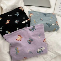 Szín: kék - Pillangós hímzésű kozmetikai táska kuplung táska nagy smink rendező táskák koreai kozmetikai tasak női