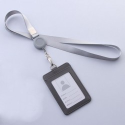 Szín: szürke - Behúzható személyi igazolvány jelvénytartó zsinór szett Bőr névjegykártya borító tok Iskolai