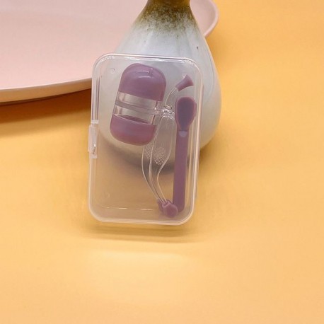 Szín: lila - Többfunkciós kontaktlencse-tok puha betéttel és csipesszel az egyszerű lencseviselés és sminkelés