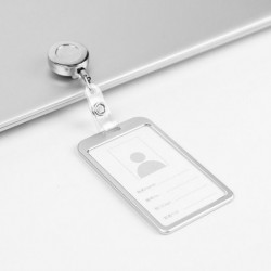 Szín: ezüst - 1db visszahúzható kitűző kártyatartó alumínium munkakártya borító tok Nővér orvosi igazolvány