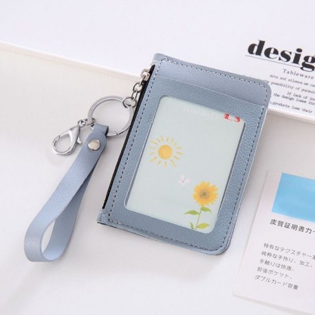 Szín: kék - Bőr női pénztárca női pénztárca mini cipzáros többkártyatartó érme rövid pénztárcák vékony kis