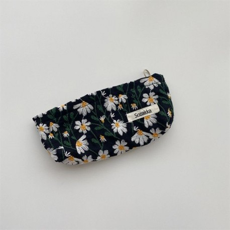 Szín: 19x7,5x4cm - Leopárdmintás kozmetikai táska kis női sminkrendszerező kordbársony virág rúzsok táskák diáklány