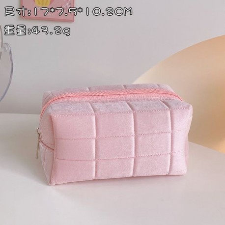 Szín: 17x7,5x10,2 cm - Leopárdmintás kozmetikai táska kis női smink szervező kordbársony virág rúzsok táskák