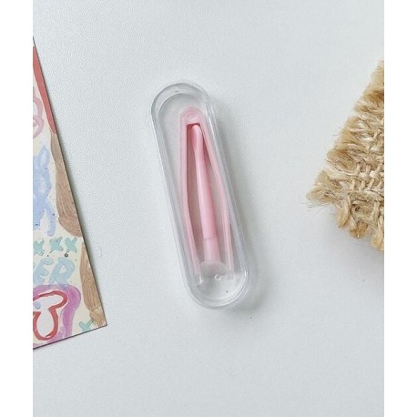 Szín: rózsaszín - 1 db kis aranyos csipesz és tapadókorong női kontaktlencsék tok csipeszek tartály speciális bilincsek