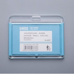 Szín: világoskék vízszintes - 1 db átlátszó akril kártyatartó tok női férfiak diák buszkártya jelvénytartó