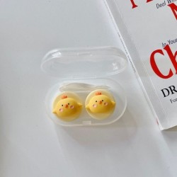 Szín: Chick - 1 db Rajzfilm állati nyúl kontaktlencse tok műanyag Kawaii kontaktlencse doboz aranyos szemüveg tok