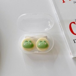 Szín: Béka - 1 DB Rajzfilm állati nyúl kontaktlencse tok műanyag Kawaii kontaktlencse doboz aranyos szemüveg tok