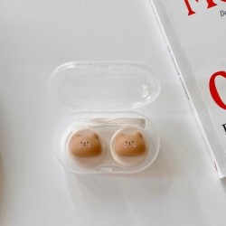 Szín: Medve - 1 db Rajzfilm állati nyúl kontaktlencse tok műanyag Kawaii kontaktlencse doboz aranyos szemüveg tok