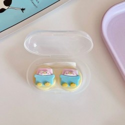 Szín: Pingvin - 1 db Rajzfilm állati nyúl kontaktlencse tok műanyag Kawaii kontaktlencse doboz aranyos szemüveg tok