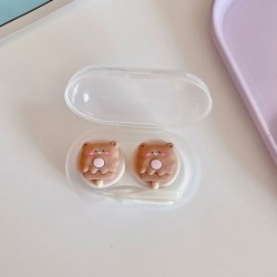 Szín: Medve - 1 db Rajzfilm állati nyúl kontaktlencse tok műanyag Kawaii kontaktlencse doboz aranyos szemüveg tok