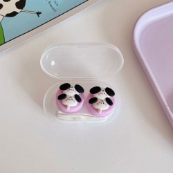 Szín: kutya - 1 db Rajzfilm állati nyúl kontaktlencse tok műanyag Kawaii kontaktlencse doboz aranyos szemüveg tok