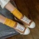 Fehér szín - 1 pár divatos női meleg gyapjú zokni légáteresztő aranyos tavaszi ősz téli pamut rövid retro sox