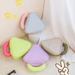 Szín: rózsazöld - Ins háromszög kozmetikai táskák női tervezői könnyen hordozható piperesmink tok külső hordozható