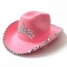 Szín: Pink flitter - Rózsaszín West Cowgirl sapkák nőknek tehénlány kalapok tiara toll filc Western flitter Cowboy kalap