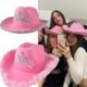 Szín: fehér toll - Rózsaszín West Cowgirl sapkák nőknek tehénlány kalapok tiara toll filc Western flitter Cowboy kalap