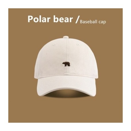 Szín: bézs fehér-54-59cm - Baseball sapka nőknek Férfi Hímzés Jegesmedve Hip Hop Snapback sapkák Pamut szörf