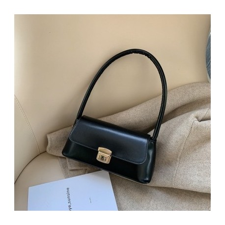 Fekete szín - Női hónaljból készült válltáska 2023 márka luxus tervezői zár kézitáska Clutch Trend PU
