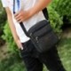 Szín: kávé - Retro férfi táska vászon válltáska állítható pánttal, több zsebbel Messenger Crossbody táska