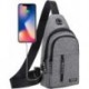 Szín: szürke USB - Új, többfunkciós férfi Crossbody táska Vízálló válltáska Utazási Túrázás Kemping Sling Bag