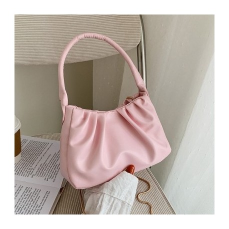 Szín: rózsaszín - Kis négyzet alakú redőzött fogantyúk Designer kézitáska Női Crossbody válltáskák Hírvivő