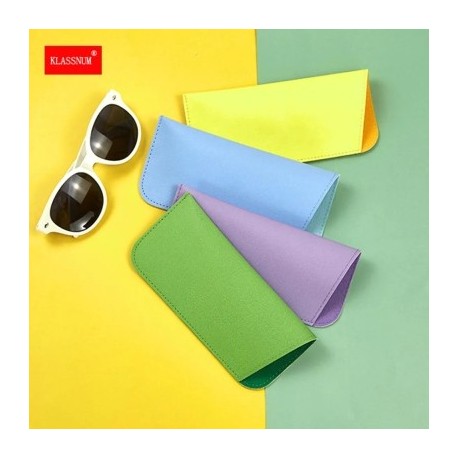 Szín: lila - 1 db egyszerű napszemüveg táska PU bőr szemüveg tok mobiltelefon hordozható tároló tok cukorka színes