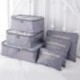 Szín: Szürke - 6 db tömörített utazási tároló rendszerező készlet cipőtáska hálós szövet vizuális poggyász