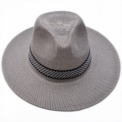 Szín: Szürke - Légáteresztő férfi kalap nyári tengerparti széles karimájú strandkalap Western Cowboy kalap Férfi