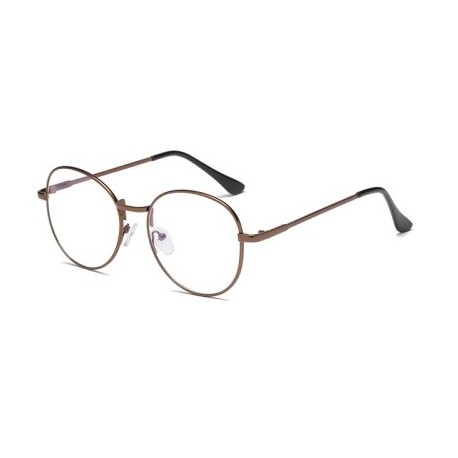Keret színe: barna - Fém kerek keretes kék sugárzás elleni szemüvegek ultrakönnyű férfi női kék fényt blokkoló