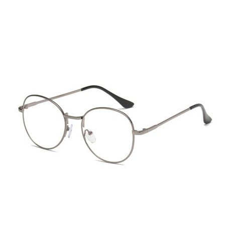 Keret színe: szürke - Fém kerek keretes kék sugárzás elleni szemüvegek ultrakönnyű férfi női kék fényt blokkoló