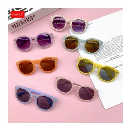 A lencsék színe: sárga - KLASSNUM Kids Kerek Napszemüvegek Márka Designer Gyermekek Aranyos Napszemüvegek Vintage Outdoor