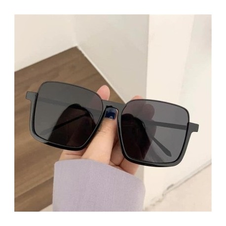 Lencsék színe: szürke - Túlméretes napszemüvegek női 2023 retro négyzet alakú félkeretes négyzet alakú