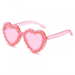 A lencsék színe: rózsaszín virág - Egyedi Party Favor Heart napszemüveg Diamond Bojt UV400 Protection Rend Peach Heart