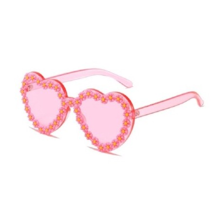 A lencsék színe: rózsaszín virág - Egyedi Party Favor Heart napszemüveg Diamond Bojt UV400 Protection Rend Peach Heart