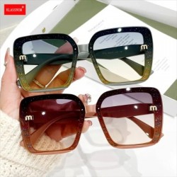 Lencsék színe: B - 2023-as Luxus Designer Túlméretes szögletes napszemüvegek női nőknek Divatos vintage vezetői