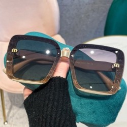 Lencsék színe: D - 2023-as Luxus Designer Túlméretes szögletes napszemüvegek női nőknek Divatos vintage vezetői