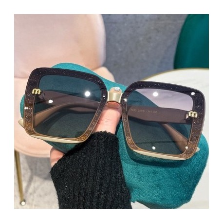 Lencsék színe: D - 2023-as Luxus Designer Túlméretes szögletes napszemüvegek női nőknek Divatos vintage vezetői