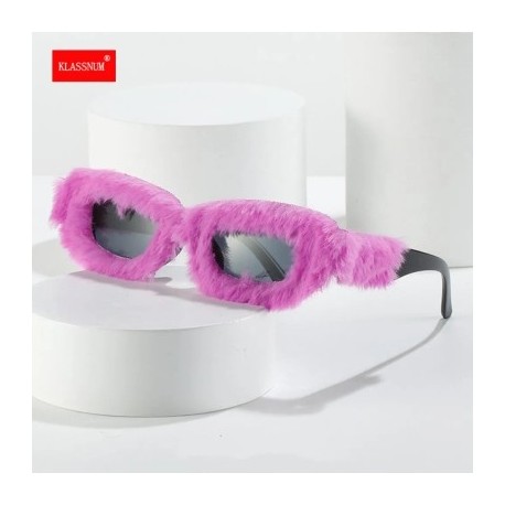 Lencsék színe: rózsaszín-fekete - Szőrös Keret Téglalap Napszemüveg Női Vicces buliszemüveg Több színben Dekoráció