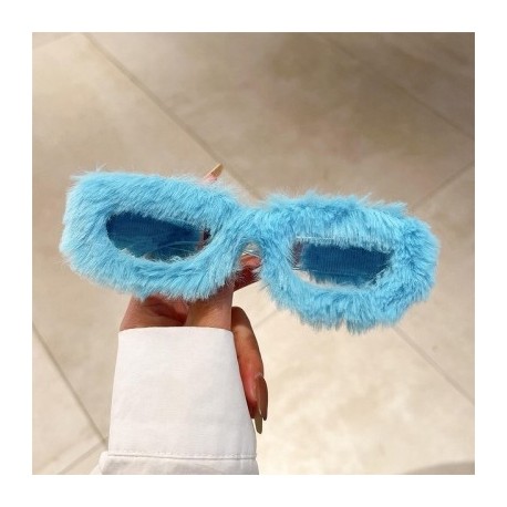 Lencsék színe: kék-átlátszó - Szőrös Keret Téglalap Napszemüveg Női Vicces buliszemüveg Több színben Dekoráció