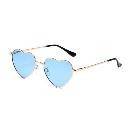 A lencsék színe: arany kék - Női szív alakú napszemüvegek fémkeretes polarizált napszemüvegek márkatervező UV400
